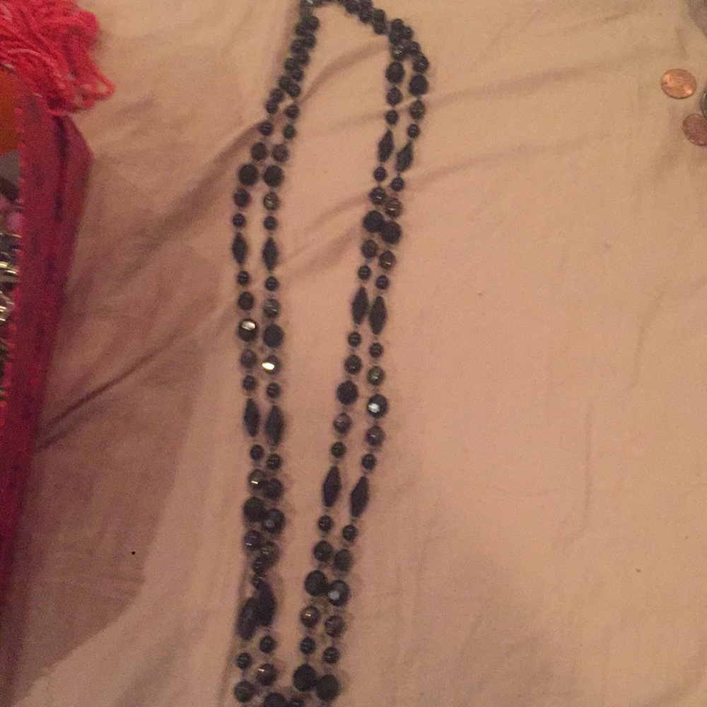 Black beaded necklace